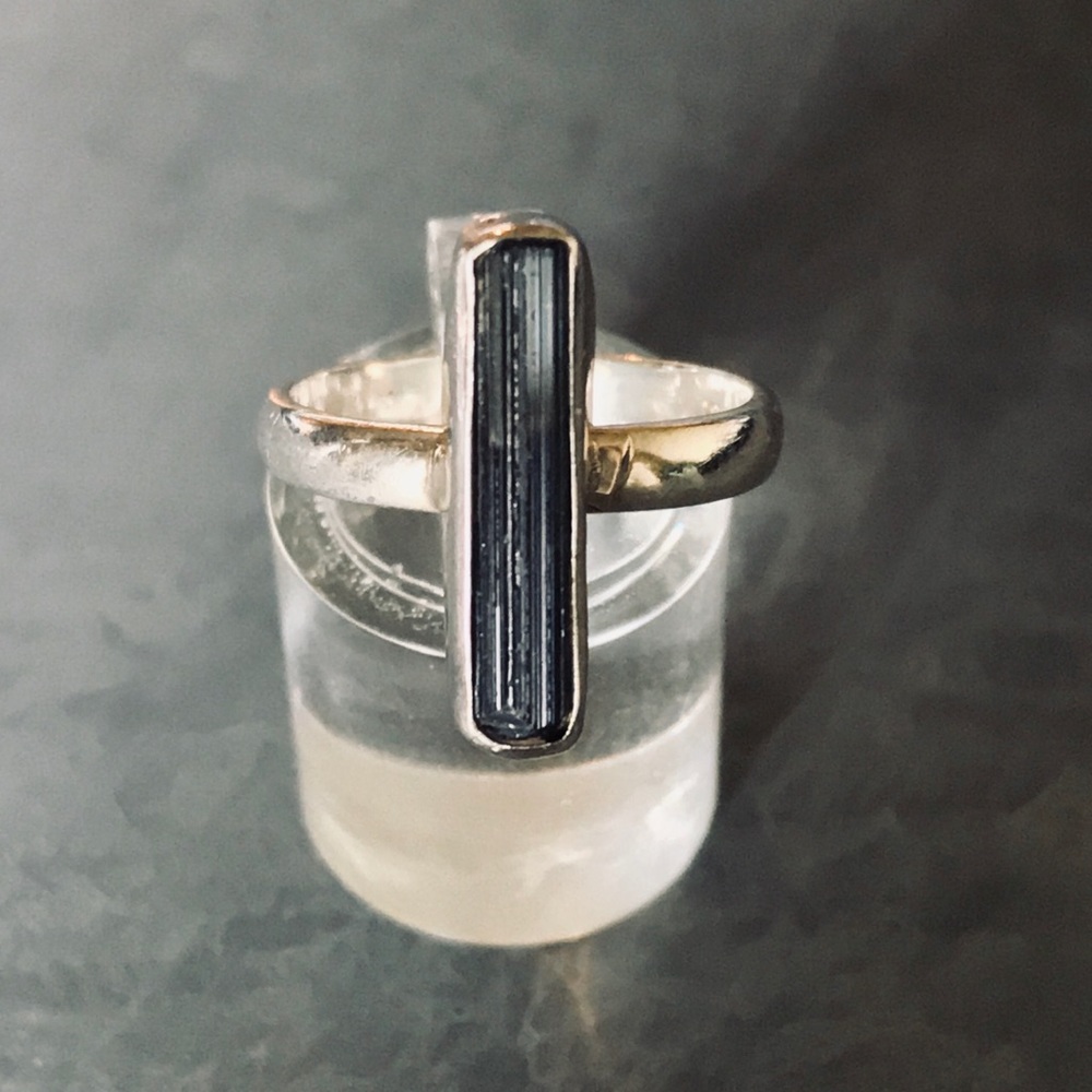 Raw Tourmaline .925 Ring Size 7